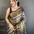 Women's navy blue soft silk leheriya saree with unstitched blouse