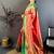 Women's red soft silk banarasi saree with unstitched blouse