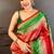 Women's red soft silk banarasi saree with unstitched blouse