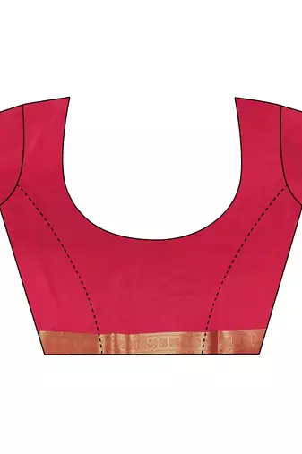 women's red & purple soft silk blend saree with unstitched blouse