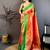 Women's red & yellow soft silk banarasi saree with unstitched blouse