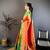 Women's red & yellow soft silk banarasi saree with unstitched blouse