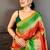 Women's red & yellow soft silk banarasi saree with unstitched blouse