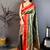 Women's green & red soft silk banarasi saree with unstitched blouse