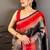 Women's green & purple soft silk banarasi saree with unstitched blouse