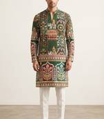 V neck printed kurta for men |navratri kurta