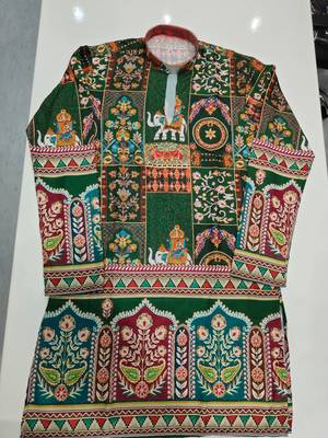 V neck printed kurta for men |navratri kurta 2
