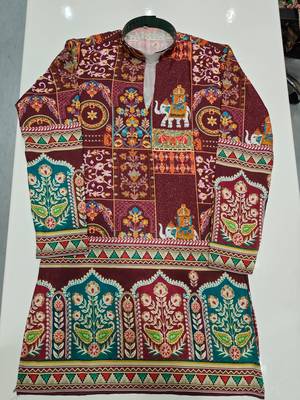 V neck printed kurta for men |navratri kurta 2