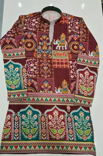 V neck printed kurta for men |navratri kurta