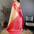 Women's beige & red soft silk banarasi saree with unstitched blouse