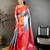 Women's silver & red soft silk banarasi saree with unstitched blouse