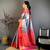 Women's silver & red soft silk banarasi saree with unstitched blouse