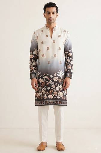 V neck printed kurta for men |navratri kurta