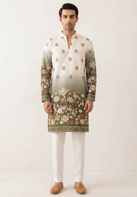 V neck printed kurta for men |navratri kurta 1