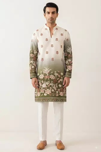 V neck printed kurta for men |navratri kurta