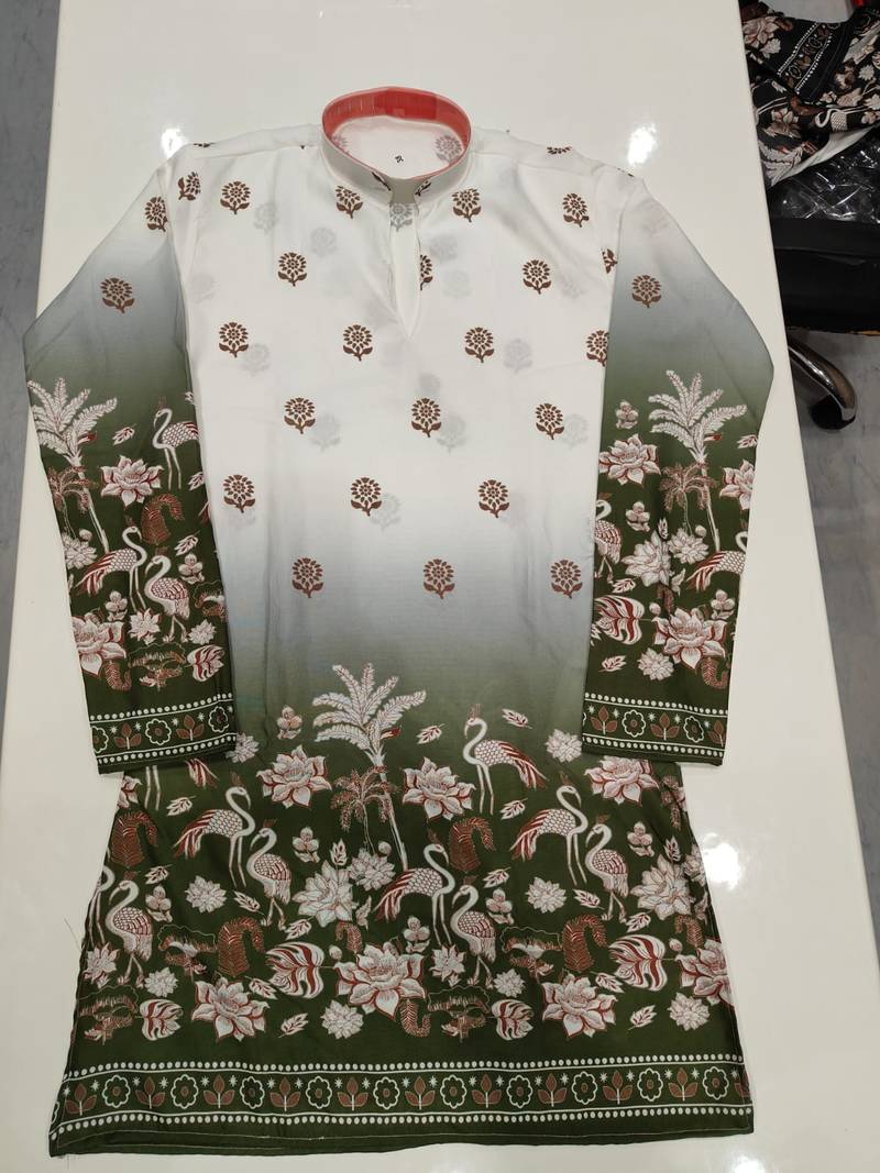 V neck printed kurta for men |navratri kurta