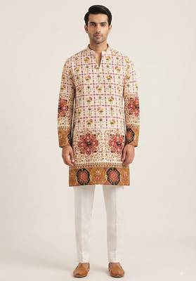 V neck printed kurta for men |navratri kurta 1