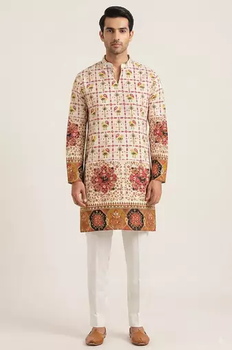 V neck printed kurta for men |navratri kurta