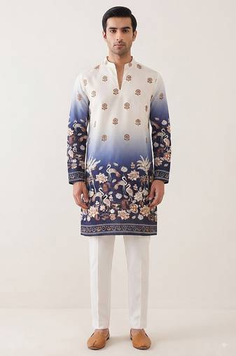 V neck printed kurta for men |navratri kurta