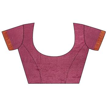 Women's pink & red soft silk banarasi saree with unstitched blouse 5