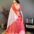 Women's off white & red soft silk banarasi saree with unstitched blouse