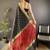 Women's black cotton silk banarasi saree with unstitched blouse