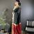 Women's black cotton silk banarasi saree with unstitched blouse