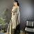 Women's grey cotton silk banarasi saree with unstitched blouse