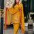 amber color embroidery and sequin work faux georgette kurti dhoti set