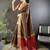 Women's brown cotton silk banarasi saree with unstitched blouse