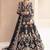 Black net semi stitched anarkali suit with embroidery & stone work