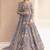 Lavender net semi stitched anarkali suit with embroidery & stone work