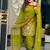 mehendi color embroidery and sequin work faux georgette kurti dhoti set