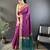 Women's purple cotton silk banarasi saree with unstitched blouse