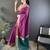 Women's purple cotton silk banarasi saree with unstitched blouse