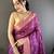 Women's purple cotton silk banarasi saree with unstitched blouse