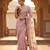 Women's pink satin silk partywear saree with unstitched blouse