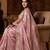 Women's pink satin silk partywear saree with unstitched blouse