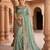 Women's pista satin silk partywear saree with unstitched blouse