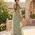 Women's pista satin silk partywear saree with unstitched blouse
