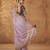 Women's purple satin silk partywear saree with unstitched blouse
