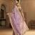Women's purple satin silk partywear saree with unstitched blouse