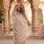 Women's rust satin silk partywear saree with unstitched blouse