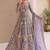 Lavender net semi stitched anarkali suit with embroidery & stone work