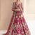 Maroon net semi stitched anarkali suit with embroidery & stone work