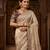 Women's rust satin silk partywear saree with unstitched blouse