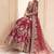 Maroon net semi stitched anarkali suit with embroidery & stone work