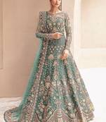 Sky net semi stitched anarkali suit with embroidery & stone work