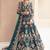Teal net semi stitched anarkali suit with embroidery & stone work