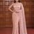 Women's rust net partywear saree with unstitched blouse